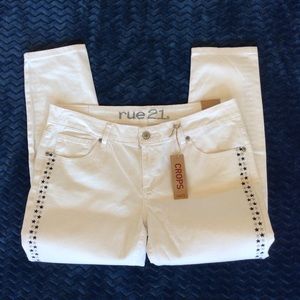 White denim jeans crop rue21  womens 13/14 new